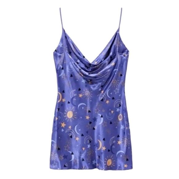 NEW! Zara Stars and Moon Mini-Dress Sz M - Picture 5 of 7
